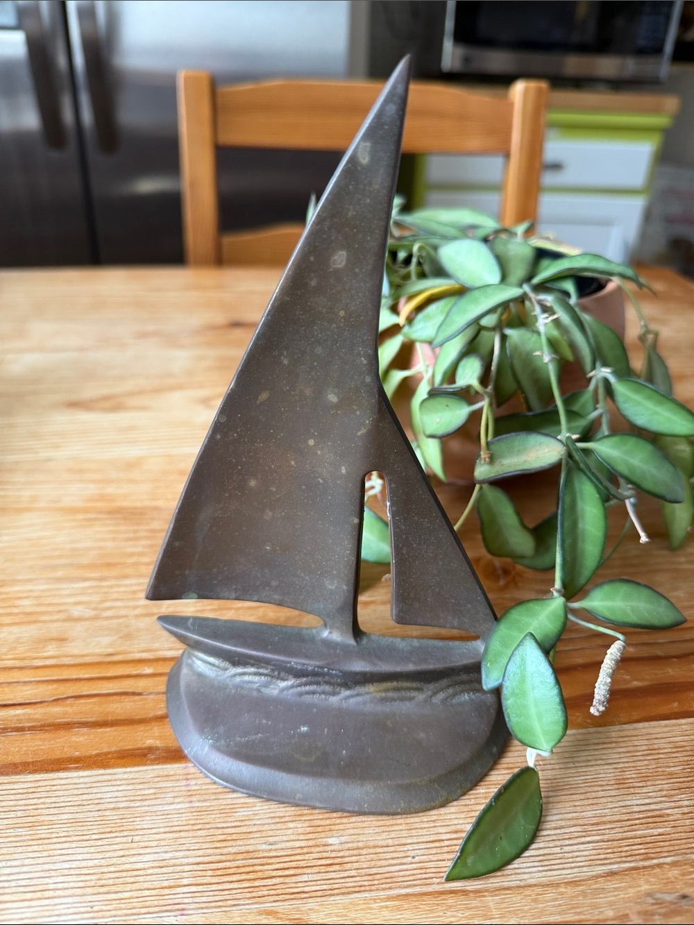 Vintage Brass Sailboat Figurine